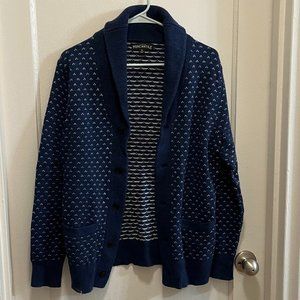 J Crew Factory Blue Cardigan Sweater Size Small